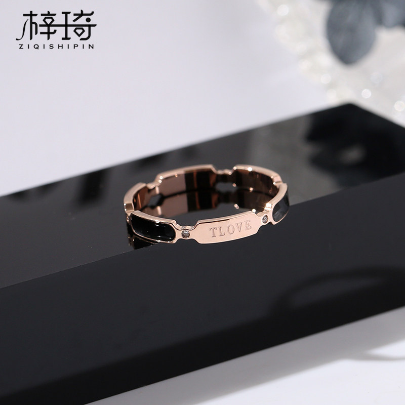 COLD WIND TITANIUM STEEL INDEX FINGER RING RING WOMENS BLACK FASHION THIN RING JAPANESE AND KOREAN PERSONALITY HIPSTERS INS INTERNET CELEBRITIES STUDENTS