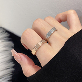 梓琦钛钢食指戒指小众设计不掉色冷淡风网红ins个性 男女情侣指环