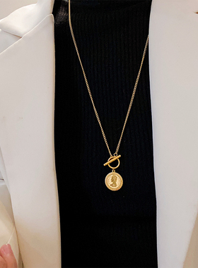 钛钢轻奢小众设计潮牌嘻哈毛衣链