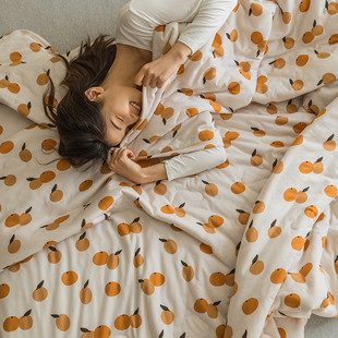 A类薄款 小清新单双人可机洗天竺棉空调被子 夏被夏凉被全棉针织棉