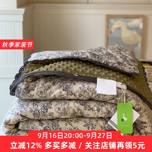 大鹅豆豆被可机洗全棉大豆春秋被