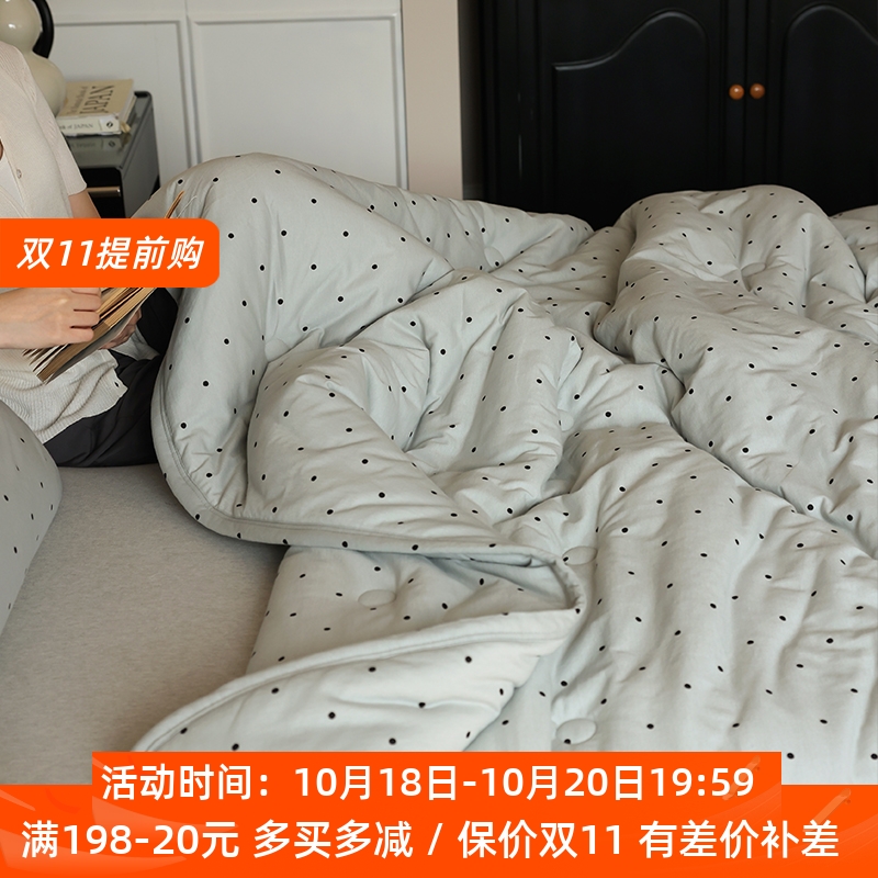 无需被套全棉针织棉春秋被冬被芯