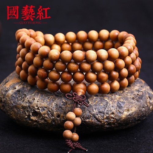 老山檀香手串108颗安神黑肉沉水