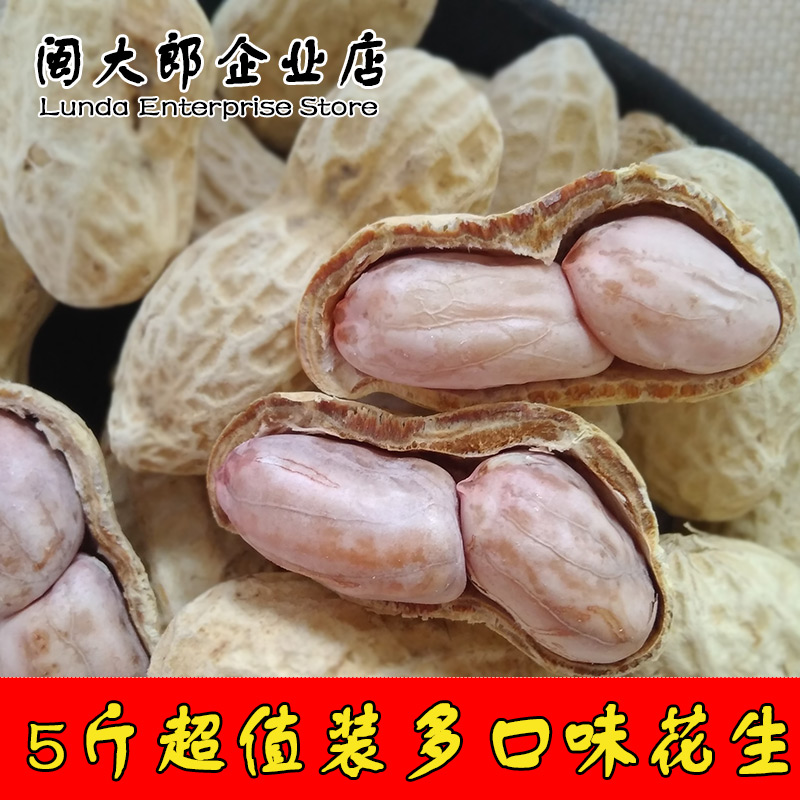 新農(nóng)散龍巖水煮白曬鹽咸干5斤蒜香五香咸酥濕烤花生特產(chǎn)零食堅(jiān)果