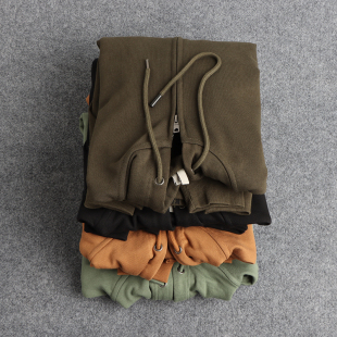 休闲上衣潮流 韩版 外贸男装 尾货100全棉毛圈拉链连帽卫衣外套秋季