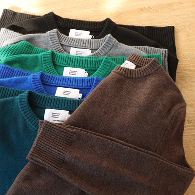 套头毛衣混纺圆领多色可选