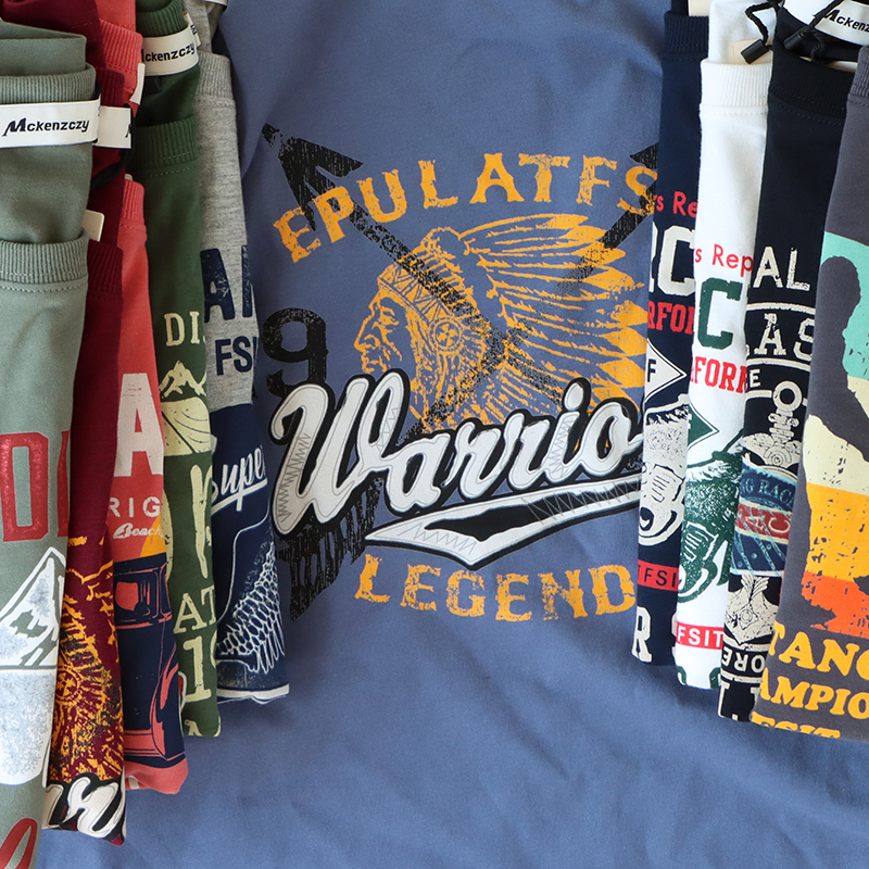 外贸原单纯棉水洗磨毛港风休闲