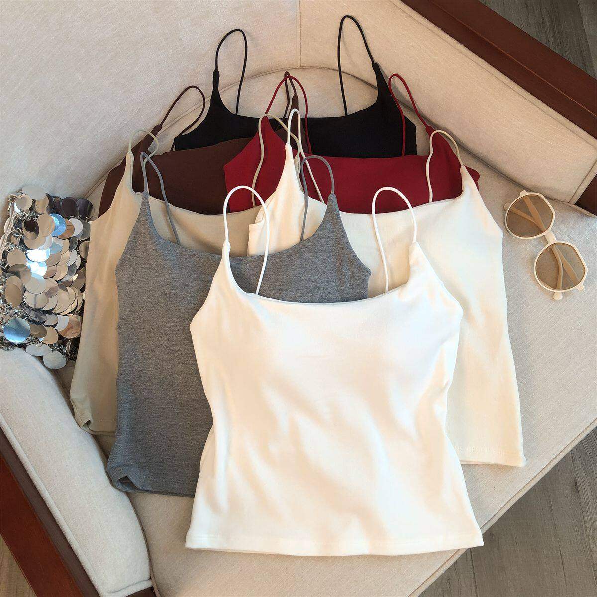 加厚磨毛吊带背心女带胸垫内搭外穿显瘦秋冬新款辣妹纯欲百搭上衣,女士内衣/男士内衣/家居服,保暖背心,淘宝优惠券,粉丝福利购,淘宝优惠卷