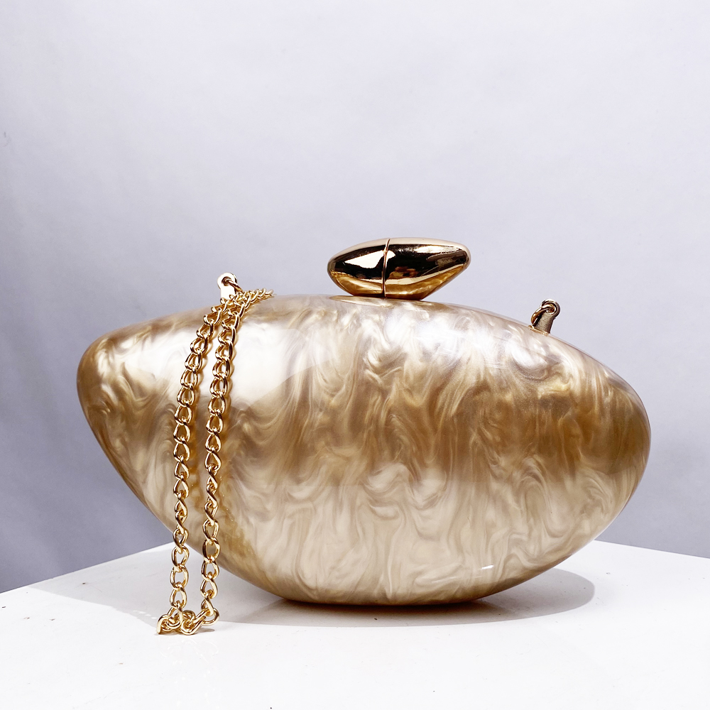 WENCZLY蛋壳型晚宴包链条单肩包