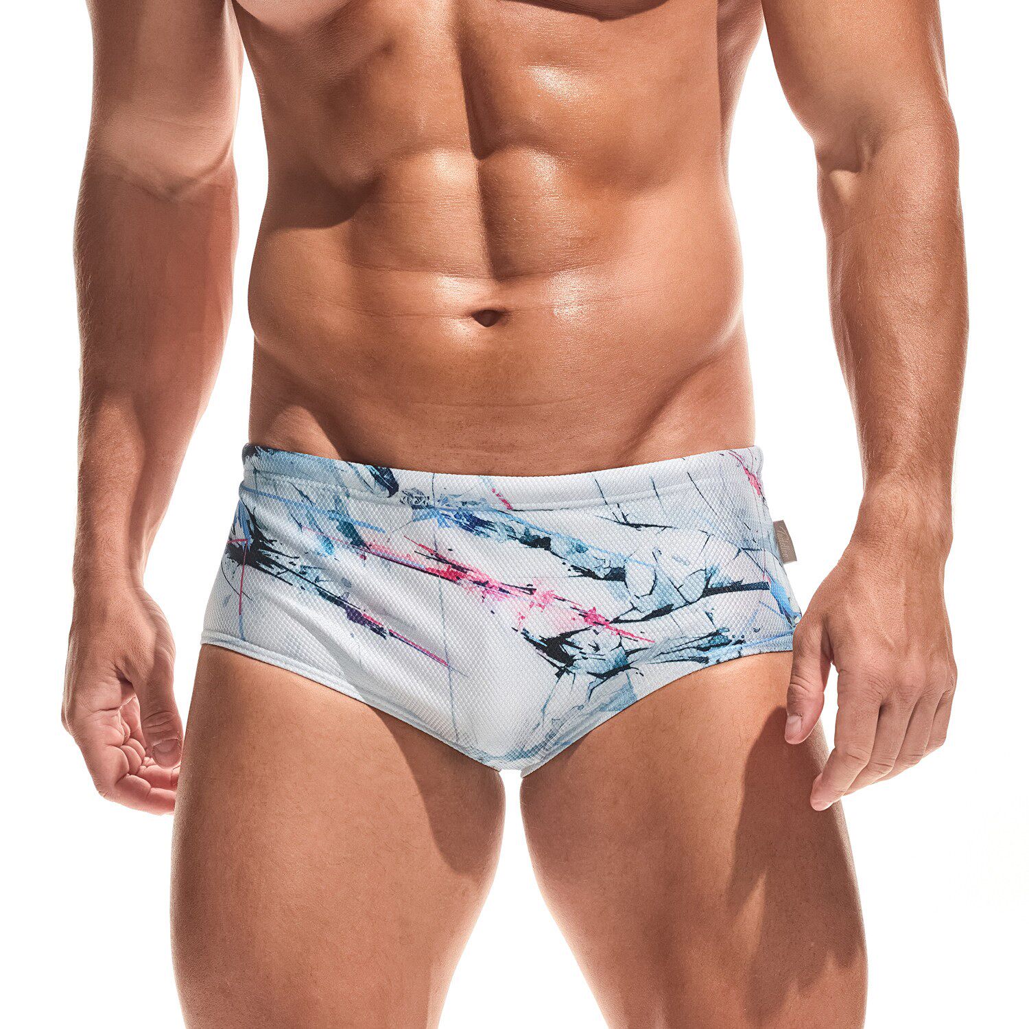 TADDLEE三角泳裤男款 防尴尬双层专业印花泳裤泡温泉低腰男士泳衣