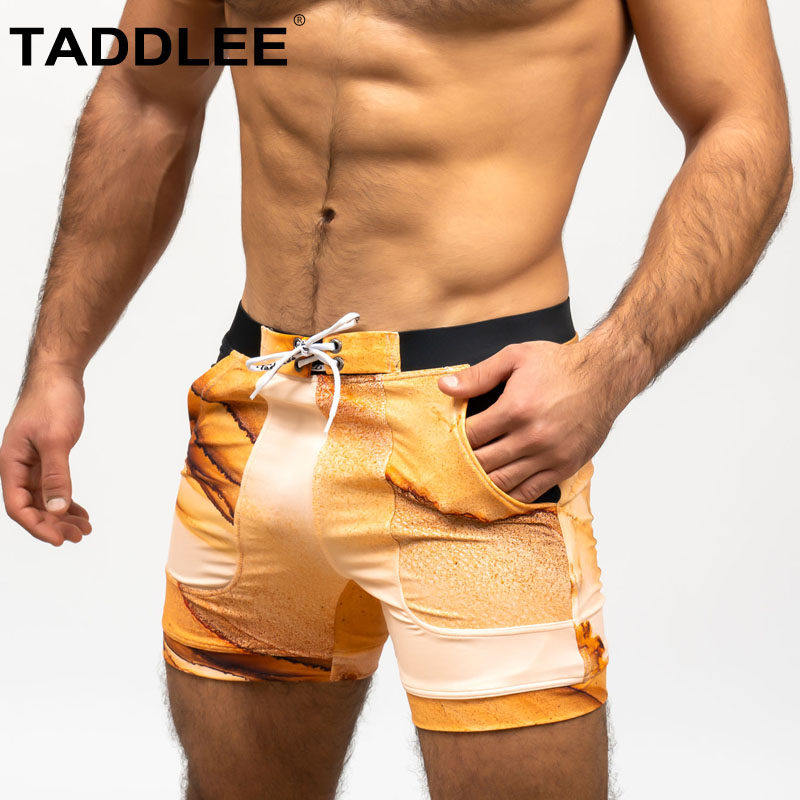 TADDLEE男士泳裤 防尴尬平角大码宽松温泉泳裤男速干可下水沙滩裤