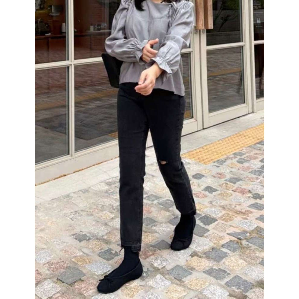 九1105韩国东大门运动牛仔裤区L@BOR-8689856别致甜美复古秋冬