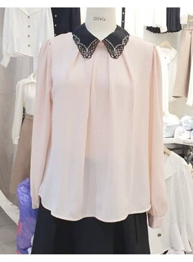 八1126韩国东大门衬衫区4504000通勤精致纯色端庄正品新潮冬款