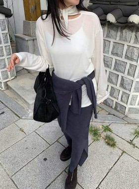 九1024韩国东大门t恤区DeVENTI-8678136纯色端庄正品简洁冬款舒适