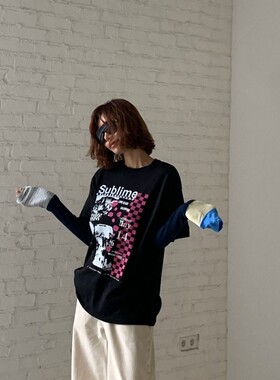 九1012韩国东大门t恤区ParisMatch-8667317清新人气欧美秋季时装