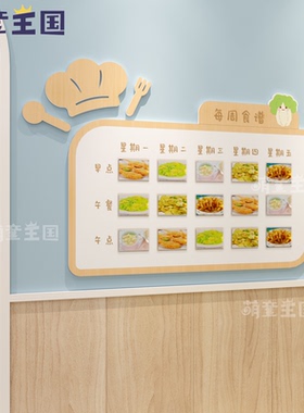 幼儿园教师风采展示墙小厨神食谱环创装饰