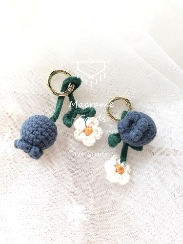 fzfstudio编织小蓝莓挂饰DIY花朵