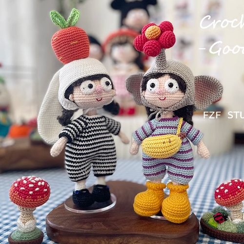 FZF手作钩织丝丝小姐兔丝丝象朵花编织材料包