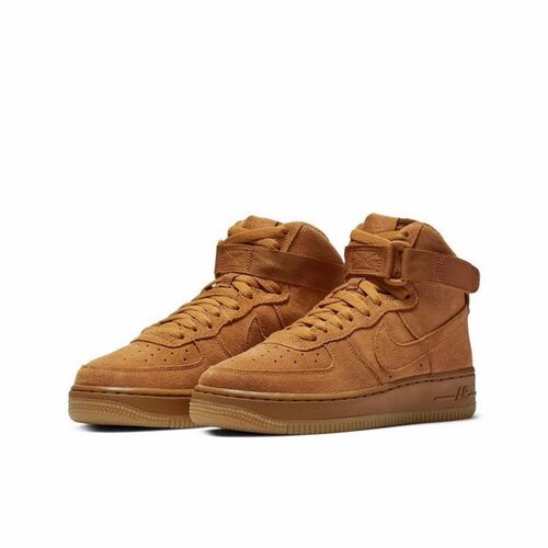 耐克Nike Air Force 1空军AF1女款大童高帮小麦板鞋807617-701
