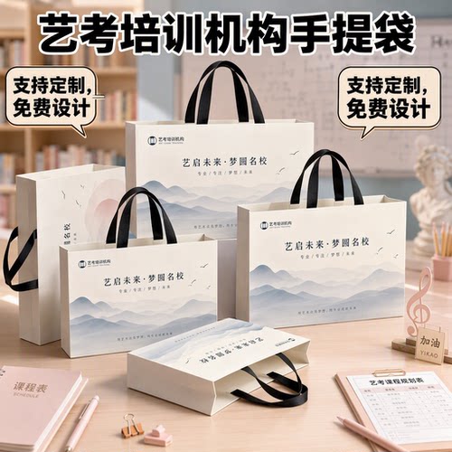 艺考培训机构手提袋子伴手礼纸袋礼品袋学员作品集手拎袋定制X349