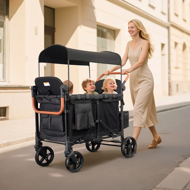 双胞胎儿童车宝宝推车四胎宝宝推车外出遛娃户外露营可折叠小推车