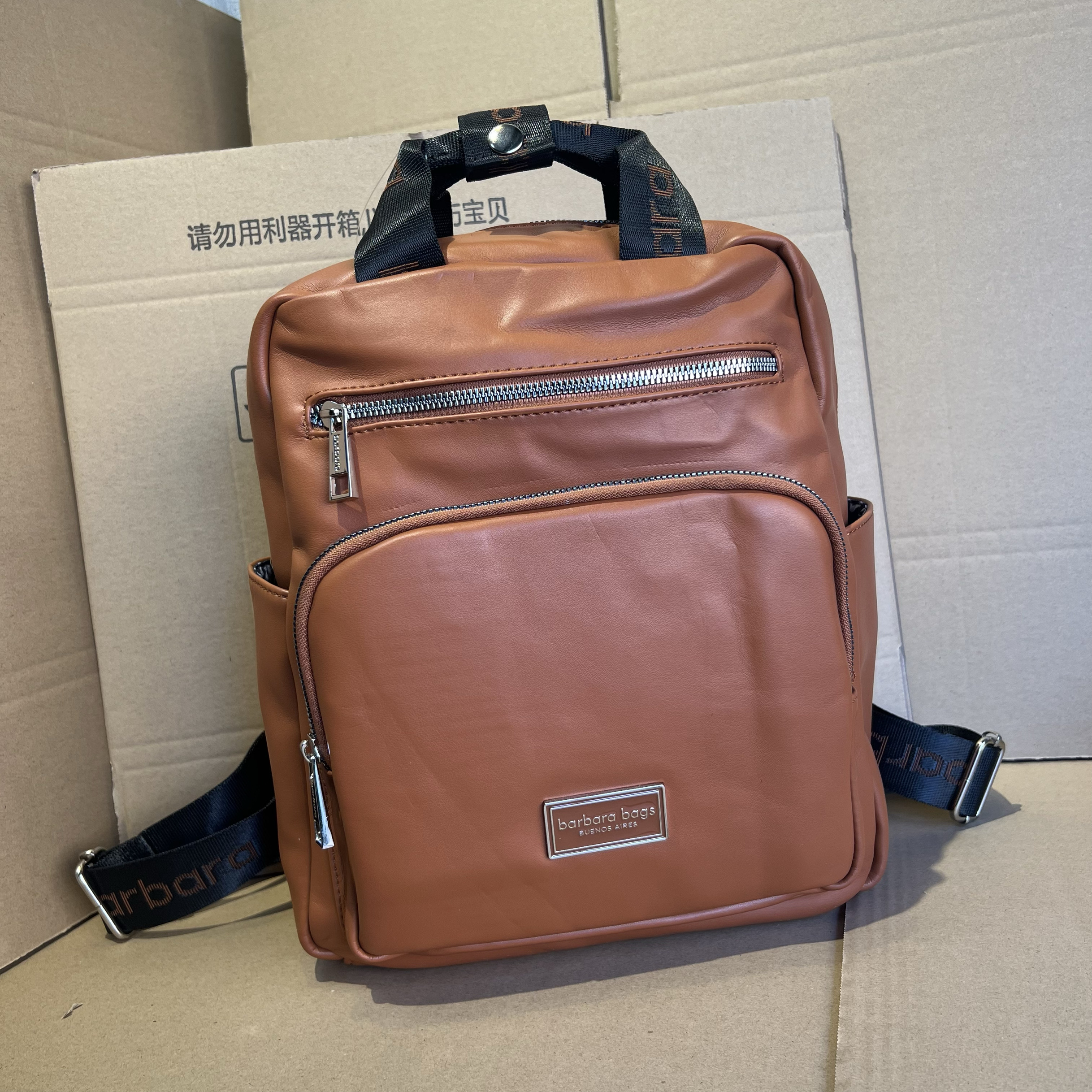 出口外贸欧美品牌纯原单棕色男女通用通勤上班电脑背包优质双肩包