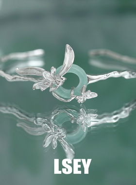 0003兰花手镯冷淡风S925纯银小众气质百搭高级感手镯女银饰