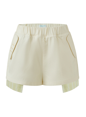 1TROPFORT伊甸园梭织短裤女外穿2025新款夏拼接口袋撞色甜辣裤子