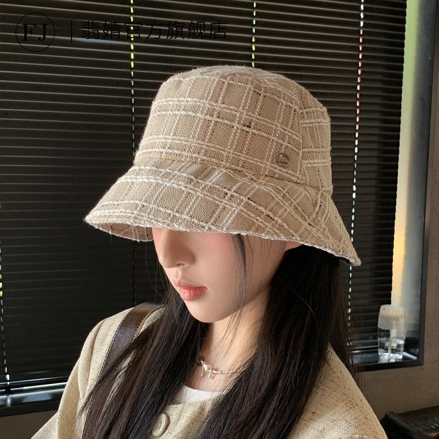 渔夫帽女2026新款秋冬季毛绒冷帽子显脸小加厚保暖大头围鱼夫盆帽