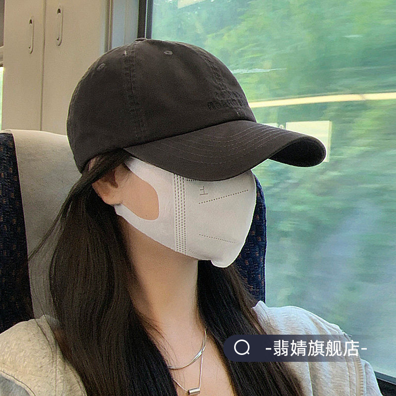 鸭舌帽女款2026新款秋季大脸显脸小软顶棒球帽子男遮阳宽帽檐深顶