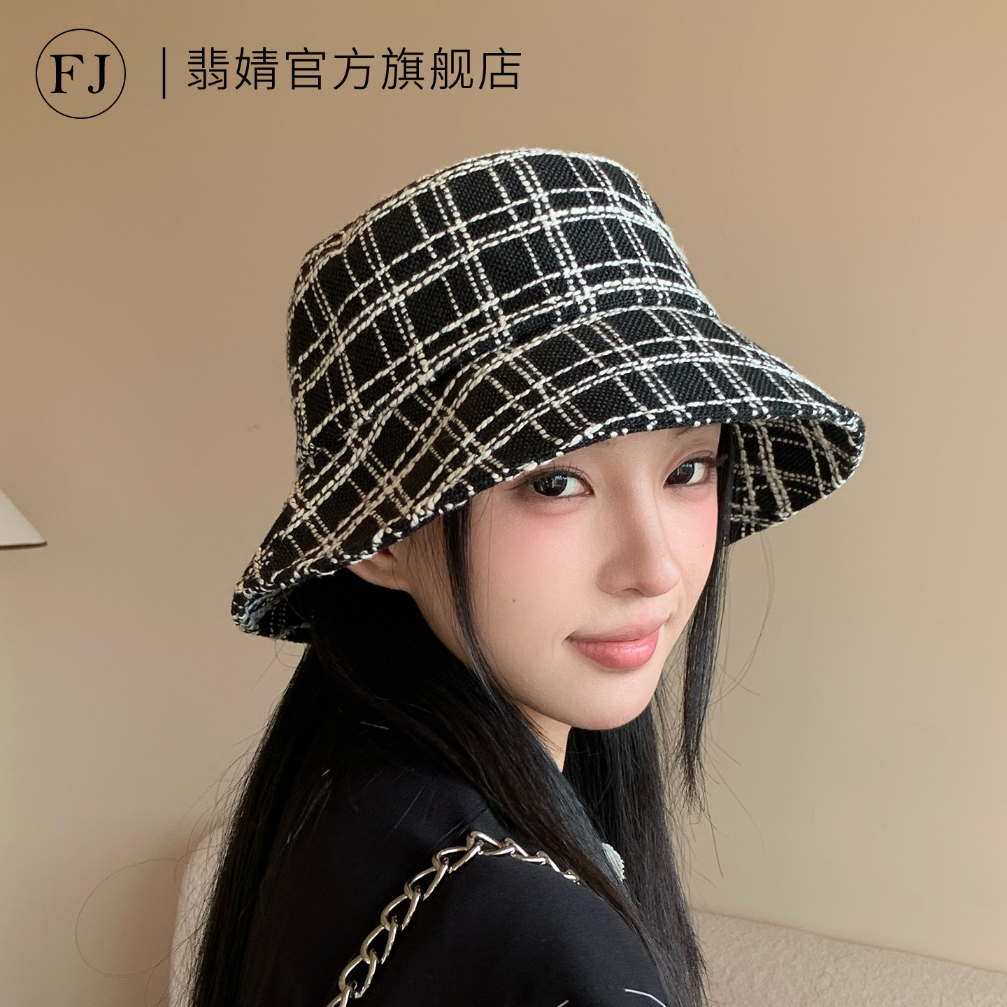 渔夫帽女秋冬季2026新款毛绒冷帽子大头围显脸小加厚保暖鱼夫盆帽