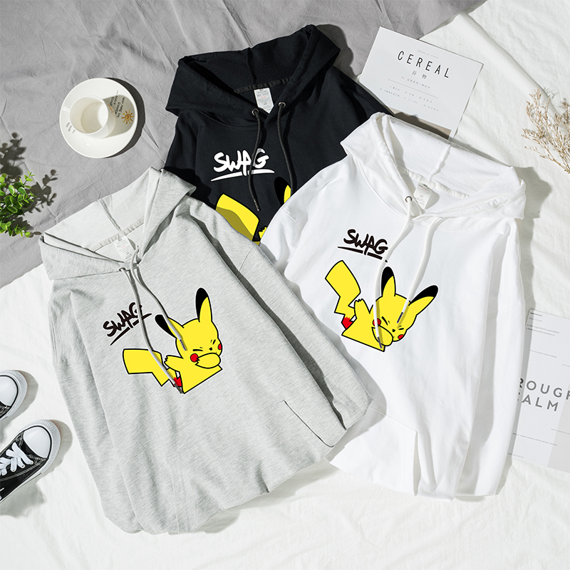 皮卡丘联名卫衣男潮牌原宿ins港风宽松连帽春秋ulzzang慵懒风外套在类目 男装, 卫衣中 - 来自Buy2taobao.com提供专业的淘宝代购服务