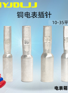 电表铜插针 DTA-10/16/25/35平方铜接线端子电表适用插针紫铜接头
