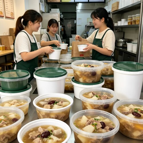 一次性加厚防盗锁扣餐盒圆形塑料