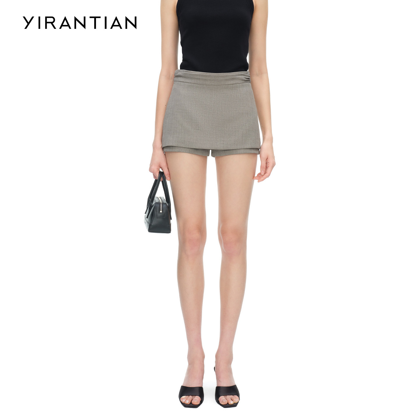 【YIRANTIAN】2026春新款百搭高级设计堆褶防走光短裙裤半裙女,女装/女士精品,半身裙,淘宝优惠券,粉丝福利购,淘宝优惠卷