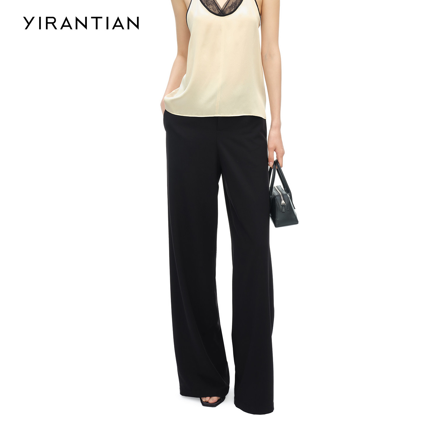 【YIRANTIAN】2026春新款通勤休闲百搭设计撞色双腰头宽松长裤女,女装/女士精品,休闲裤,淘宝优惠券,粉丝福利购,淘宝优惠卷