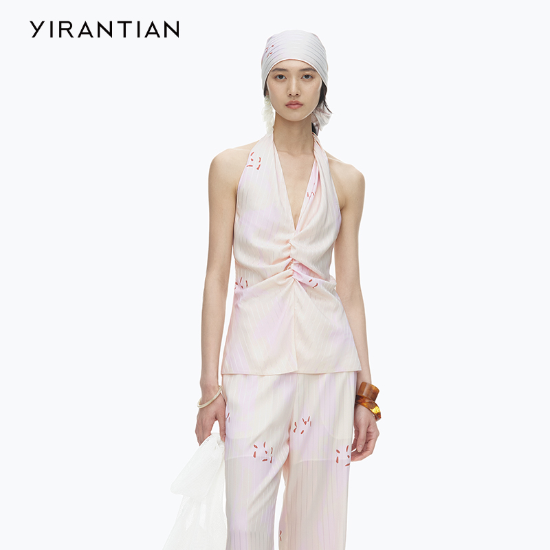 YIRANTIAN露背挂脖上衣背心