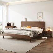 实木床全实木1米8双人床主卧1.5m家用轻奢胡桃色实 2074人收藏