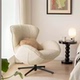 北欧沙发单椅天鹅沙发椅设计师客厅轻奢单人椅休闲椅懒人沙发转椅
