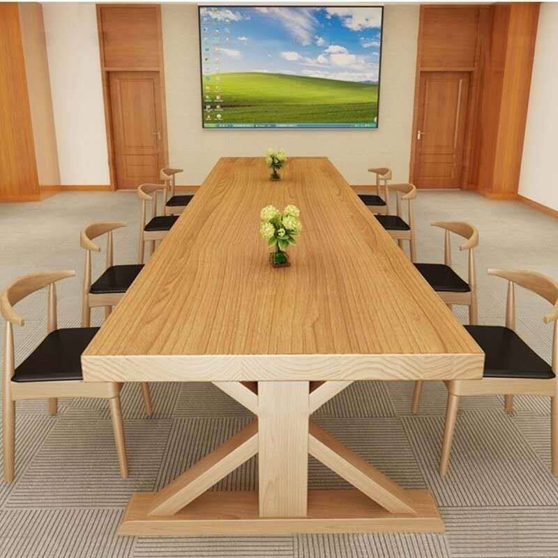 美式实木会议桌办公桌培训接待条桌简约餐桌洽谈桌书桌德国品质