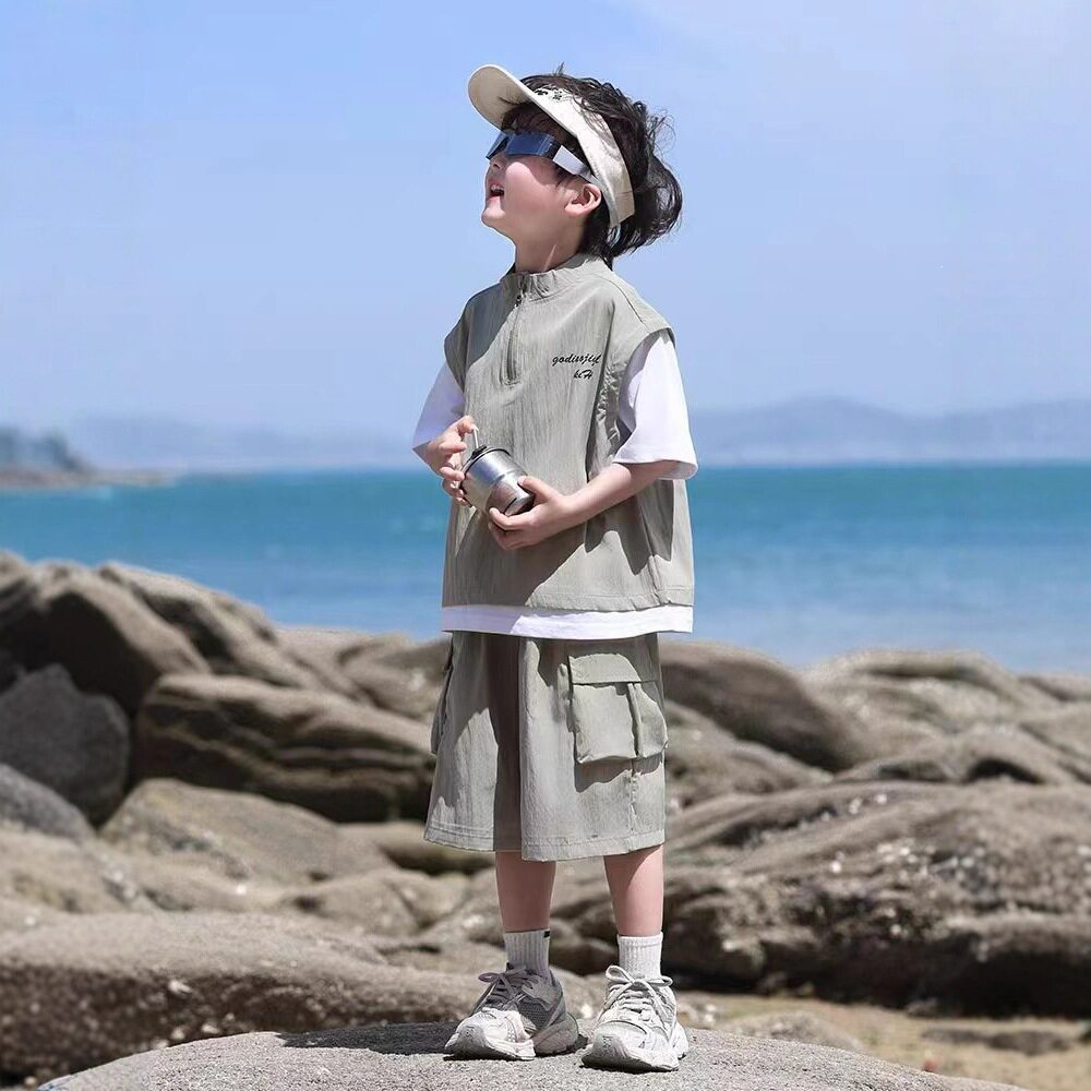 男童套装2026新款夏季韩版帅气洋气儿童短袖工装衣服男孩夏装薄款
