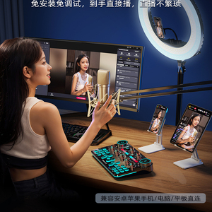 金运2025新款V20直播设备全套装声卡抖音唱歌手机专用录音K歌专业