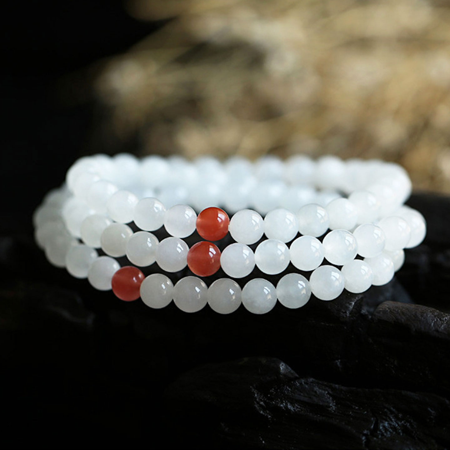 天然金絲玉白玉手鏈女款