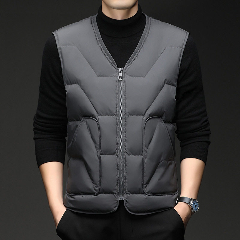 恒源祥轻薄羽绒马甲男2025冬季青年内穿保暖背心V领坎肩爸爸装鸭,男装,羽绒马甲,淘宝优惠券,粉丝福利购,淘宝优惠卷