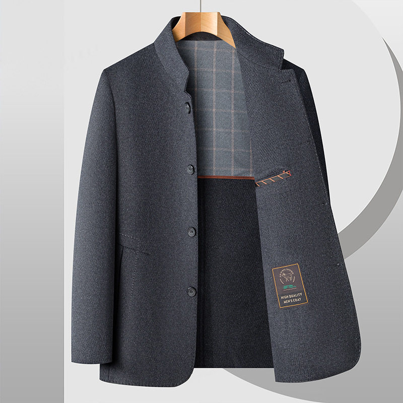 恒源祥2025立领中山装夹克秋冬新款男士商务休闲时尚双面大衣外套,男装,毛呢大衣,淘宝优惠券,粉丝福利购,淘宝优惠卷