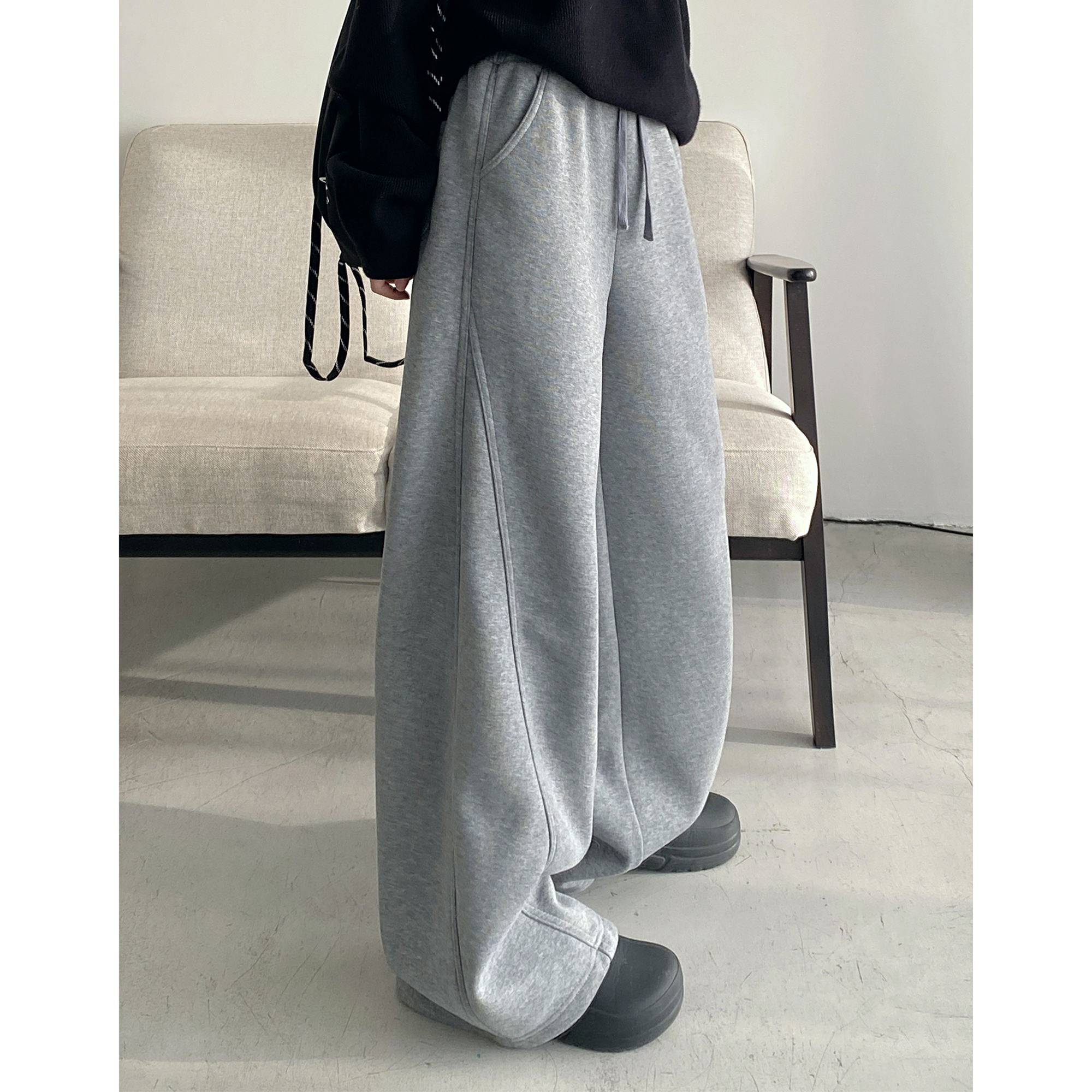 新款宽松休闲裤加厚长裤裤子女