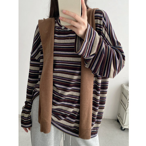 针织长袖T恤女秋季打底衫上衣