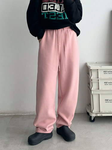 运动裤阔腿直筒裤加厚加绒运动裤