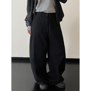 宽松百搭显瘦休闲裤 sun柚 子 长裤 女春秋季 「藏肉神裤 」直筒弯刀裤