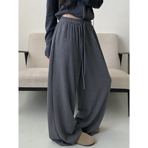 新面料带有特殊柔软感宽松阔腿裤